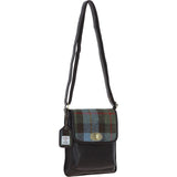 Ashwood Leather & Harris Tweed® Cloth Twist Lock Crossbody Bag Brown/Mcload: TW-31-01-BM