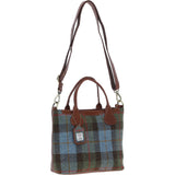 Versatile Ashwood Leather & Harris Tweed® Cloth Shoulder Bag Tan/Mcload: TW-22-02-TM