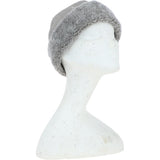 Ladies Luxury Leather And Sheepskin Hat Light Grey: KB-496