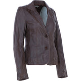 Ashwood Leather Women's Two Button Raw-Edge Blazer Brown: AWL-RE Blazer