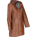Stylish Ashwood Leather Ladies Three Quarter Jacket Tan: Emilia