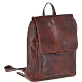 Medium Leather Zip Around Vintage Backpack Tan : Fred