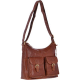 Vintage Two Pocket Leather Shoulder Bag Honey – G21