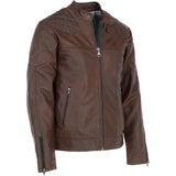 Ashwood Men's Leather Biker Jacket Aq Brown: 8055