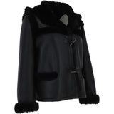 Shearling Jacket With Hood Black: KB-884