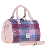 Ashwood Leather & Harris Tweed® Cloth Medium Barrel Bag Baby-pink/Pink: TW-62-15-BP