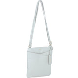 Ashwood Curve  Zip Top Leather Cross Body Bag Ice Grey: 64640/curve