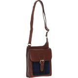Ashwood Leather & Harris Tweed® Cloth Crossbody Bag Tan/Watch: TW-24-04-TW