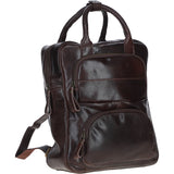 Compact Leather Backpack with Front Zip Pockets Brown: TL-006