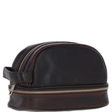 Ashwood Leather Men's Zip Washbag Brown: PL-41
