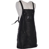 Unisex Cross Back Leather Apron Black: APRON