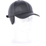 Felt Lined Leather Baseball Cap Black: 010B