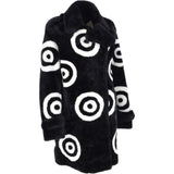 Sheepskin Coat With Roundel Detail Black/ White: D-LOOK-8