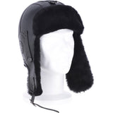 Classic Sheepskin Leather Pilot Hat Black: 041K