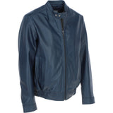 Ashwood Men's Genuine Leather Bomber Jacket Navy: AW-2255