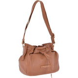 The Bridge Full Grain Small Italian Leather Shoulder Bag Havana Gold -  41466 79 2C NH
