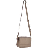 Zip Around 2 Section Small Leather Cross Body Bag Pewter: 62103