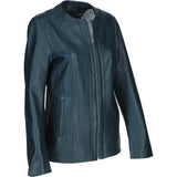 Ladies Ashwood Leather Casual Jacket Navy: AWL-881