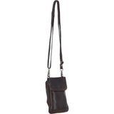 Real Leather Crossbody Smartphone Bag Brown: st 2231