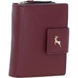 Ashwood Leather RFID Secure Wallet/Purse with Zip and Stud Closure Wine: X-30