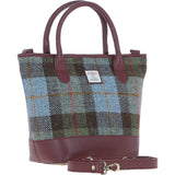 Ashwood Leather & Harris Tweed® Cloth Large Grab Bag Wine/Mcload: TW-64-17-WM