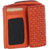 Vintage Woven Leather 7 Card Purse Orange:  D-82