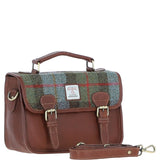 Ashwood Leather & Harris Tweed® Cloth Satchel Bag Tan/Mcload: TW-68-02-TM