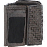 Vintage Woven Leather 7 Card Purse Dk Grey:  D-82
