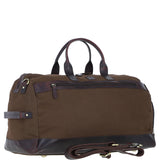 Fenland Canvas & Leather Holdall Brandy/green: FEN-757