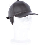 Felt Lined Leather Baseball Cap Brown: 010B