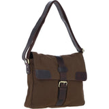 Fenland Canvas & Leather Crossbody Bag Brandy/green: FEN-754