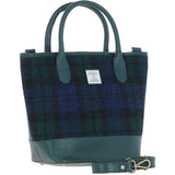 Ashwood Leather & Harris Tweed® Cloth Large Grab Bag Green/Watch: TW-64-18-GW