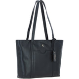 Ashwood Elegant Ladies Leather Shoulder Bag Black: 64668