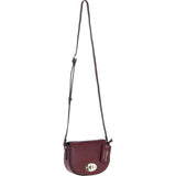 Real Leather Saddle Crossbody Bag Wine: 63753