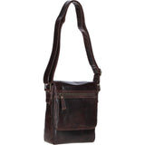 Sleek Leather Messenger Bag with Multiple Pockets Brown: TL-004