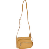 Small Compact Leather Crossbody Bag Yellow - 62662