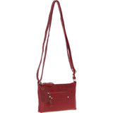 Ashwood Genuine Leather Crossbody Bag Red: G-15