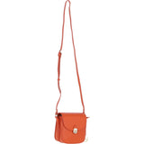 Ashwood Elegant Leather Crossbody Bag with Twist Lock Orange: Y-52