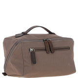 Fenland Canvas & Leather Wash Bag Mud/grey: FEN-759