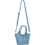 Leather Shoulder Bag with Detachable Crossbody Strap Denim: 64739