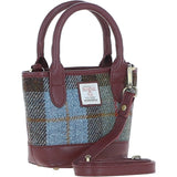 Ashwood Leather & Harris Tweed® Cloth Small Grab Bag Wine/Mcload: TW-63-17-WM