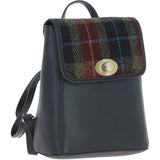 Ashwood Leather & Harris Tweed® Cloth Compact Backpack Black/Green/Red: TW-65-07-BR