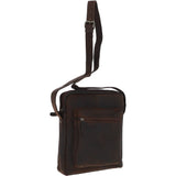 Tablet Friendly Medium Vintage Leather Body Bag Brown: Paddy