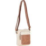 Fenland Canvas & Leather Crossbody Bag Tan/cream: FEN-751
