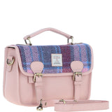 Ashwood Leather & Harris Tweed® Cloth Satchel Bag Baby-pink/Pink: TW-68-15-BP