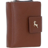 Ashwood Leather RFID Secure Wallet/Purse with Zip and Stud Closure Tan: X-30