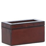 Ashwood Leather's Premium Double Watch Case with See-Through Lid Chestnut: LF-106