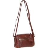 Leather Crossbody Bag with Adjustable Strap Cognac: Audrey