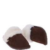 Classic Ladies Suede Sheepskin Slippers Brown