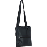 Real Leather Messenger Bag with Multiple Pockets Black: MOSCOW